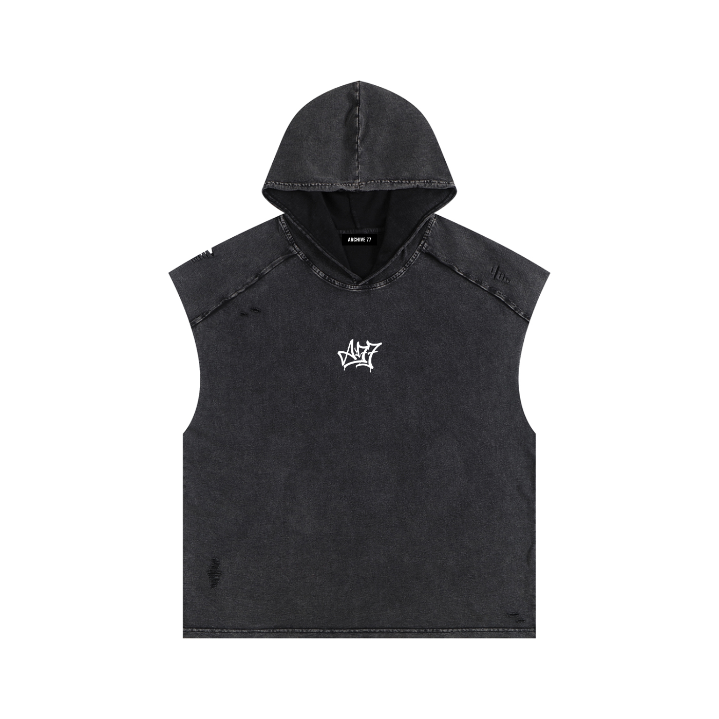 Vintage Washed Sleeveless Hoodie