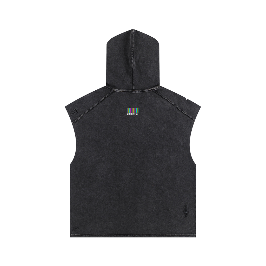Vintage Washed Sleeveless Hoodie
