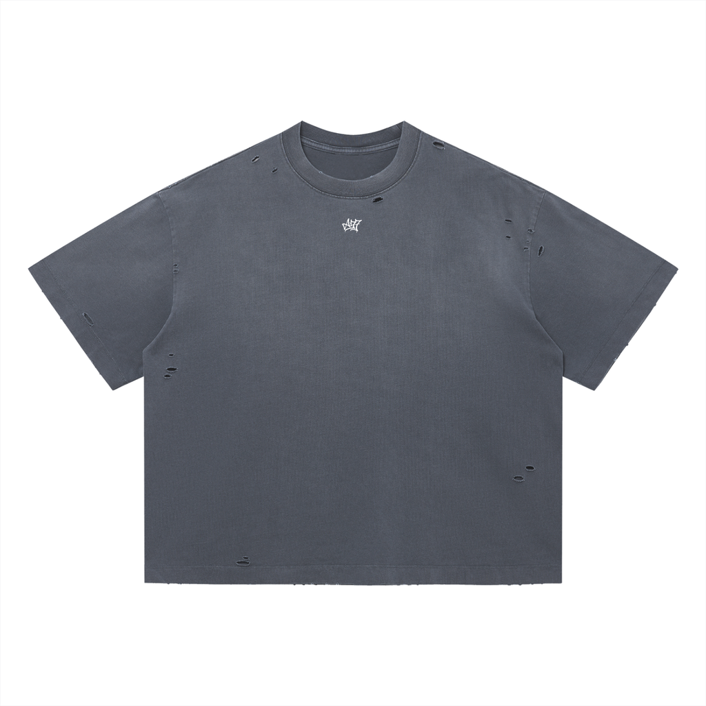 Vintage Hollowed Grey Oversized T-Shirt