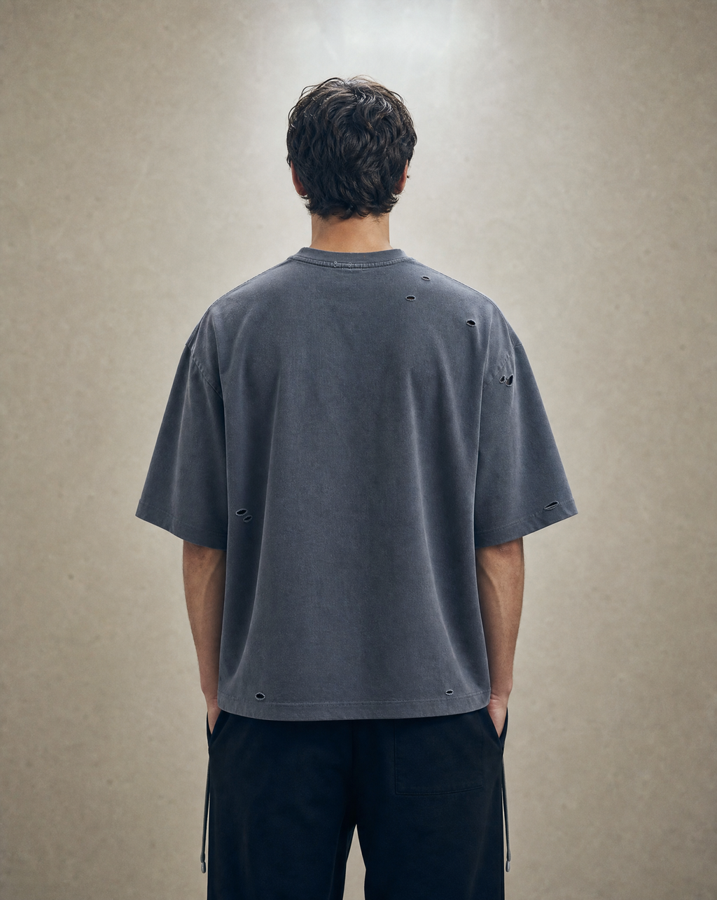 Vintage Hollowed Grey Oversized T-Shirt