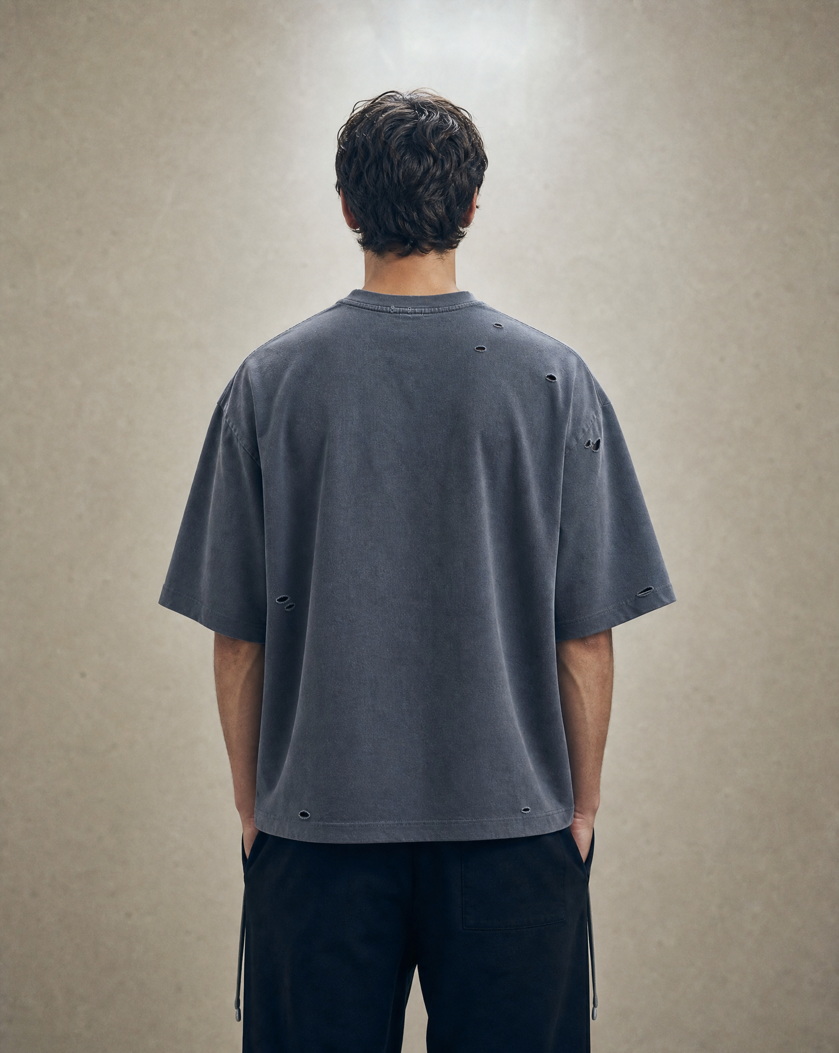 Vintage Hollowed Grey Oversized T-Shirt