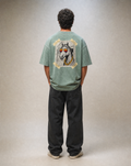 Cool-Horse-Stamp Snow Washed Oversized T-Shirt