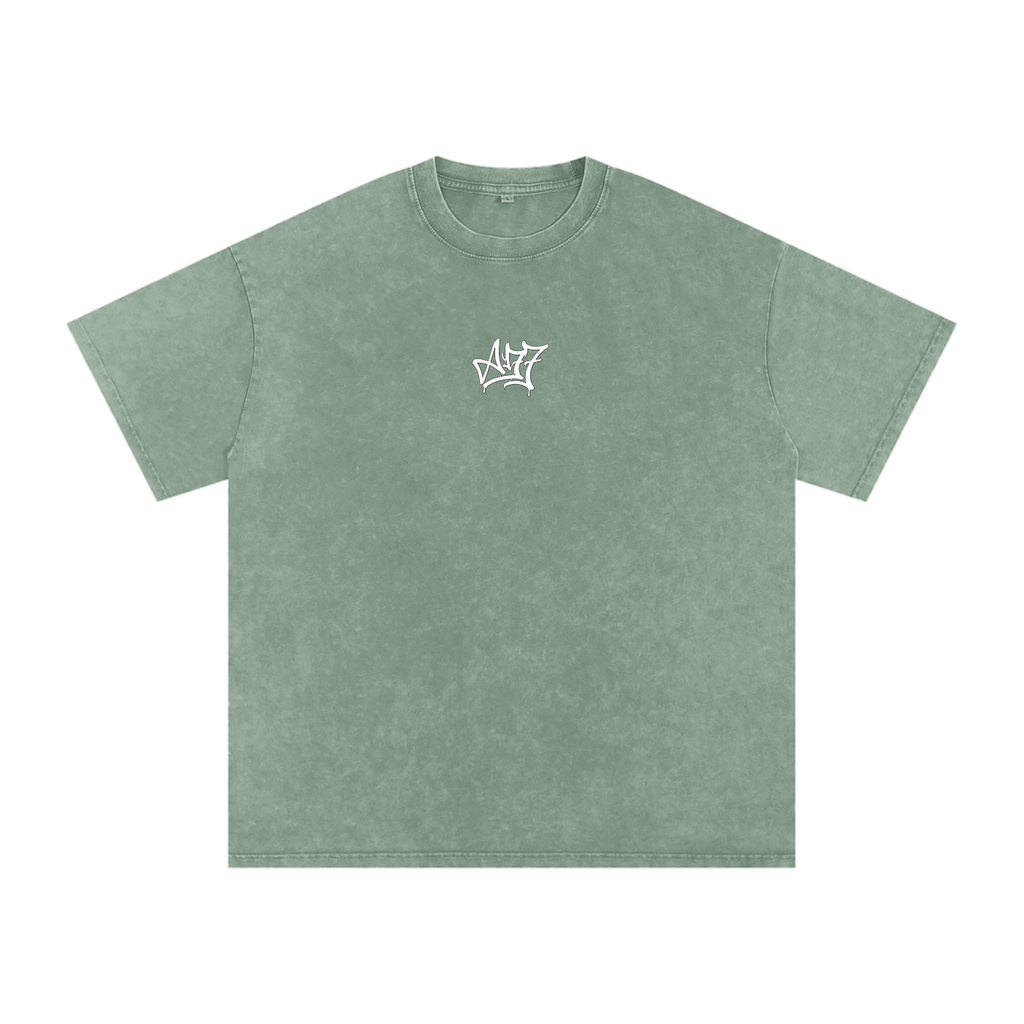 Cool-Horse-Stamp Snow Washed Oversized T-Shirt