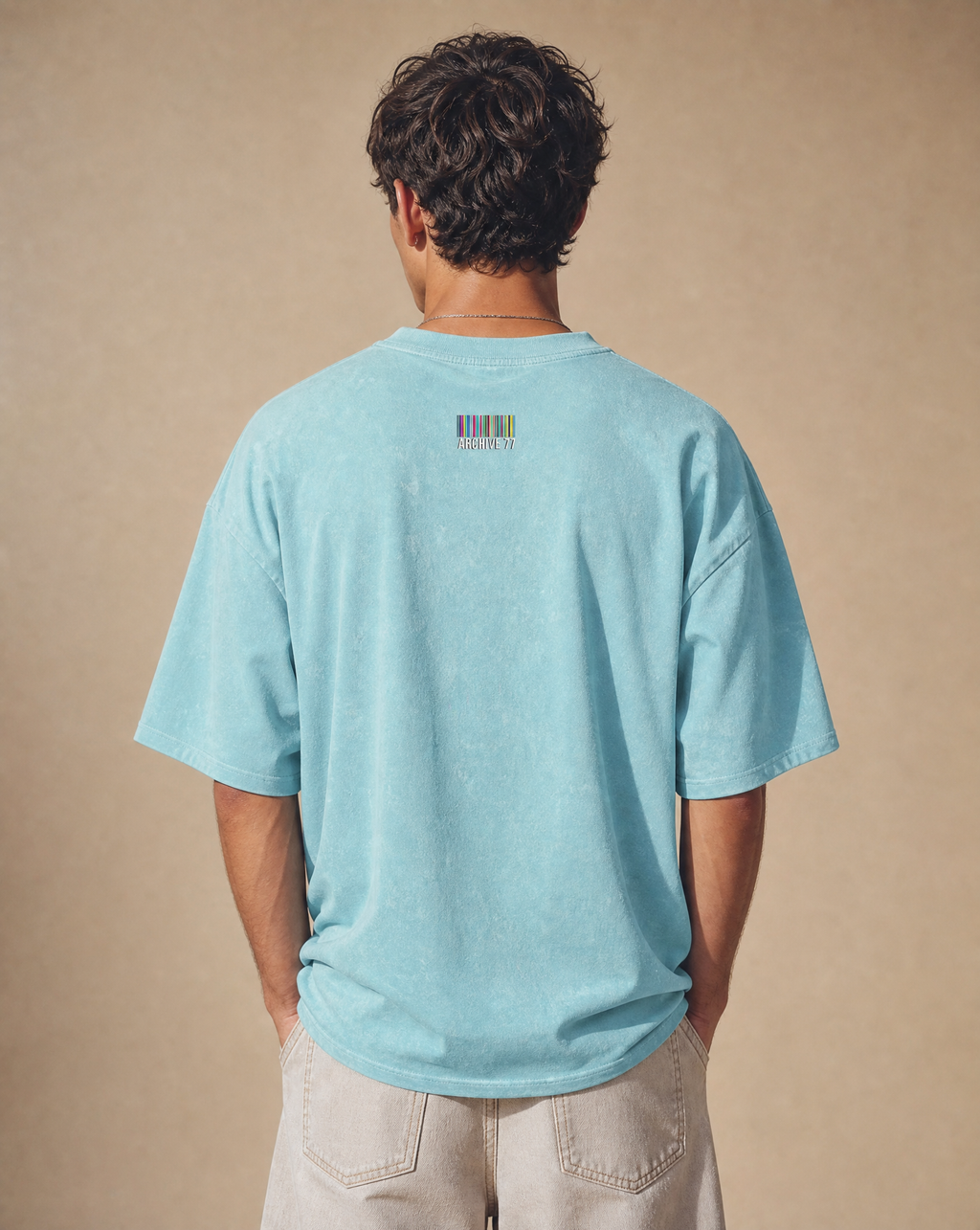 New-To-The-Archive Cyan Oversized T-Shirt