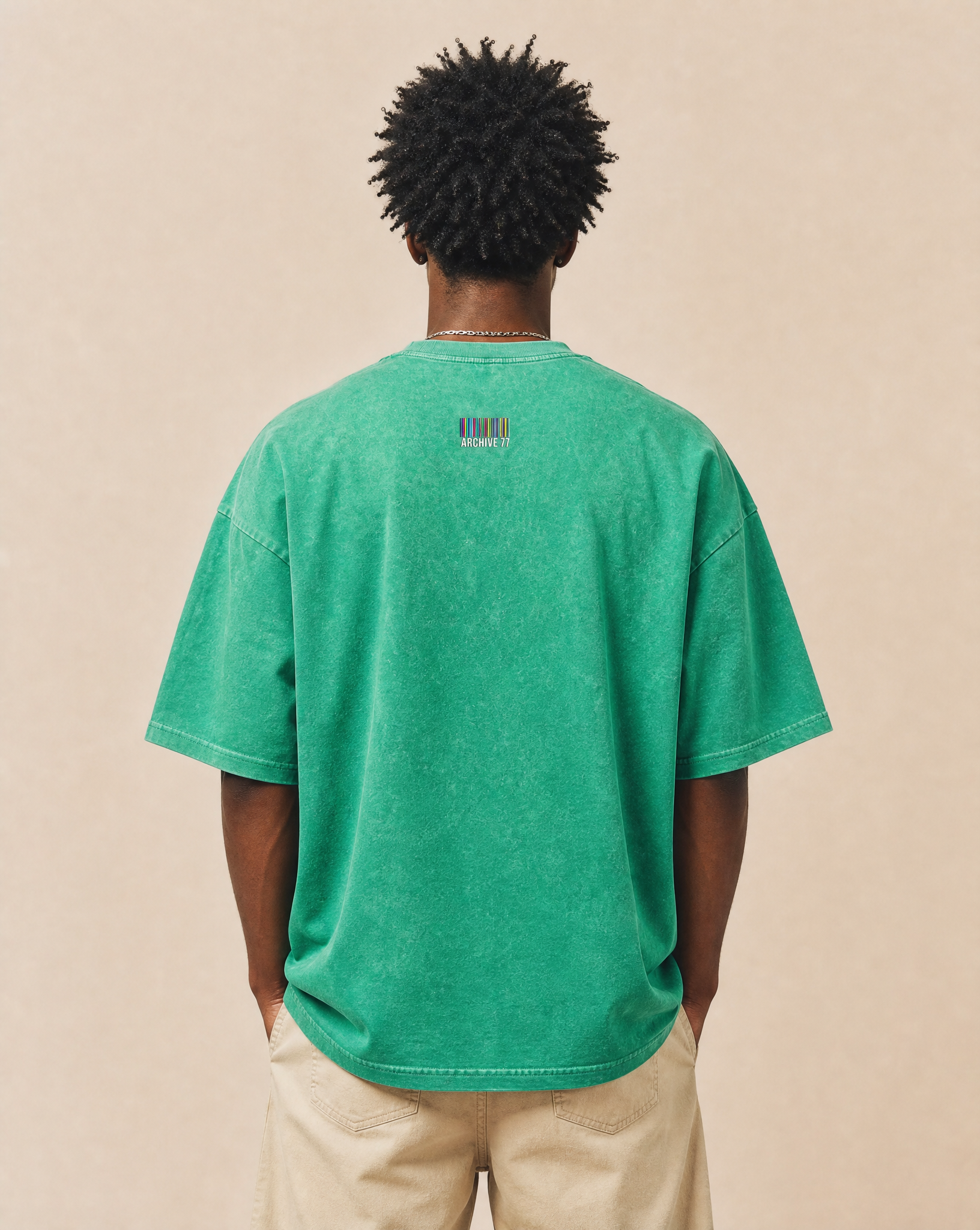 New-To-The-Archive Green Oversized T-Shirt