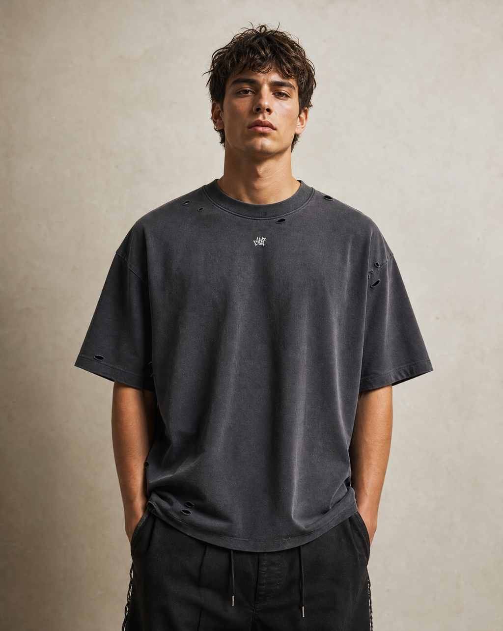 Vintage Hollowed Black Oversized T-Shirt