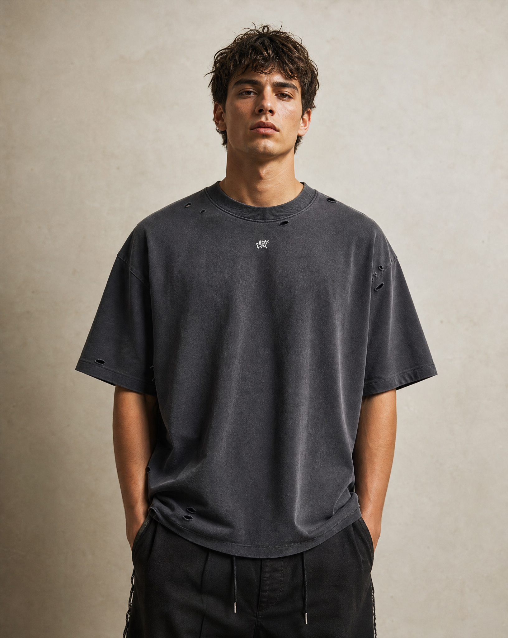Vintage Hollowed Black Oversized T-Shirt