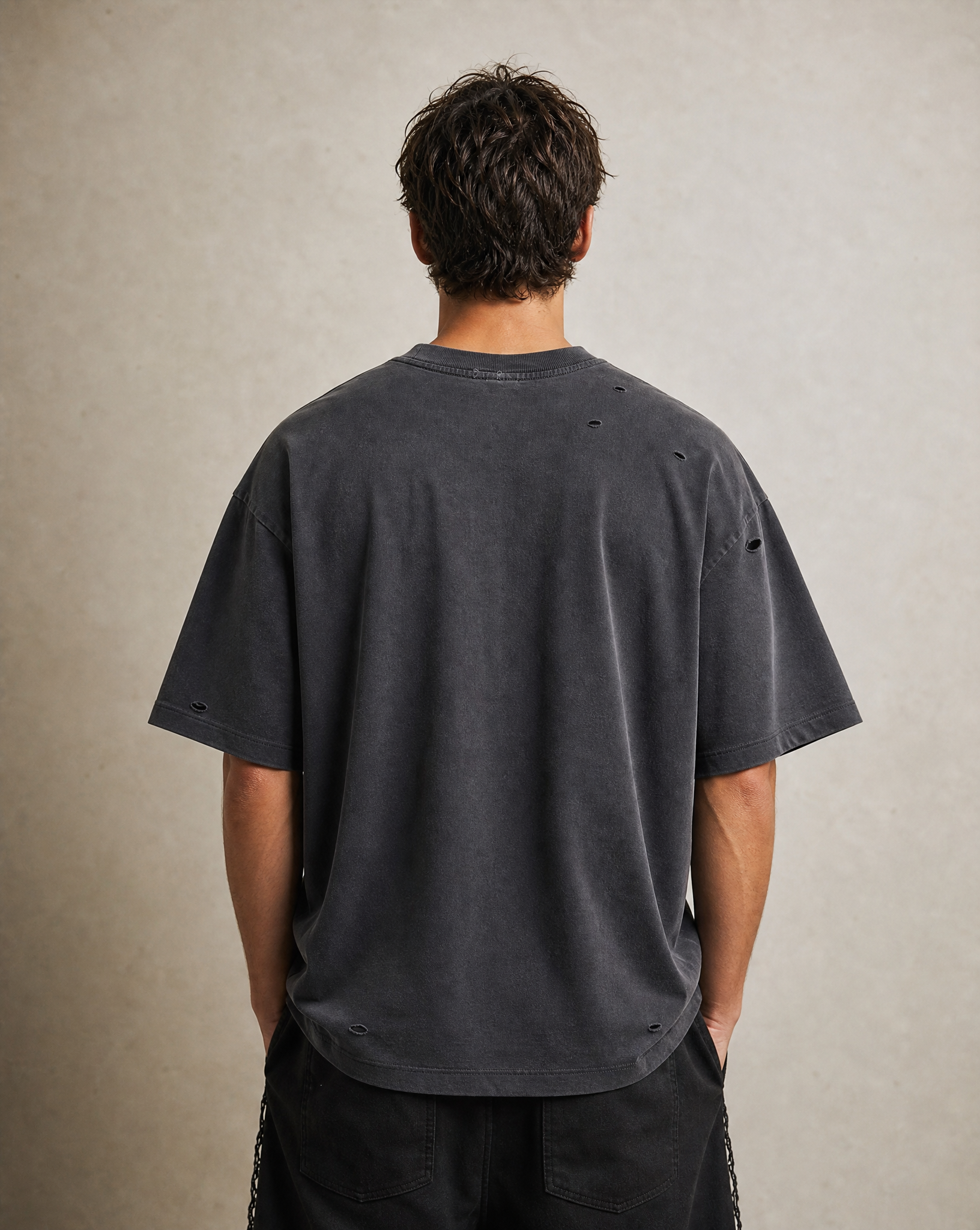 Vintage Hollowed Black Oversized T-Shirt