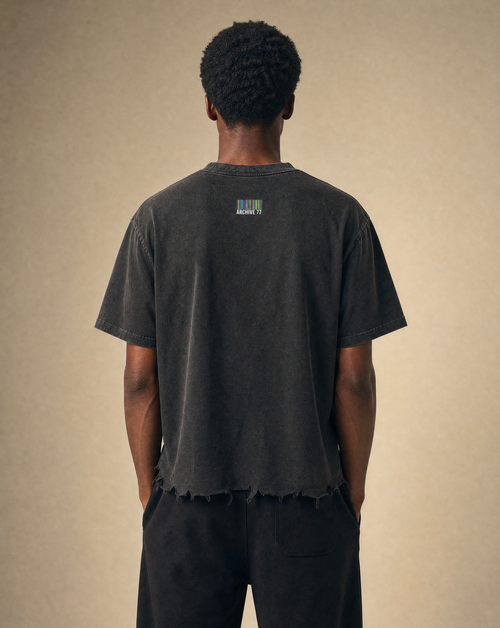 Black Raw-Hem Oversized T-shirt