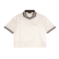 Contrast Stripes Polo Collar
