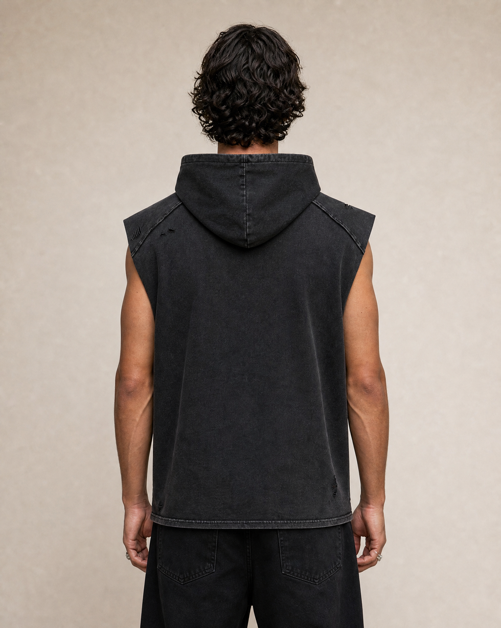Vintage Washed Sleeveless Hoodie
